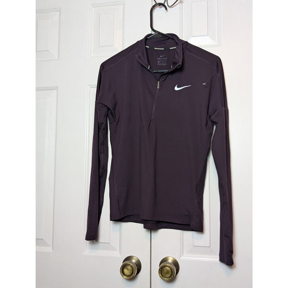 Nike NWOT Long Sleeve Quarter Zip Purple Medium Dri Fit with Thumb holes